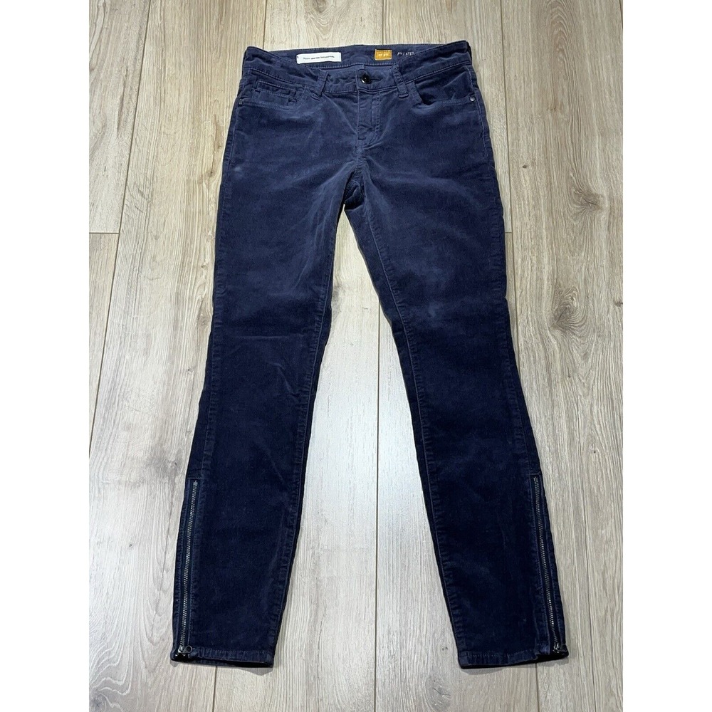 Anthropologie Pilcro Stet Slim Corduroy Pants Zipper Ankle Blue Size 27